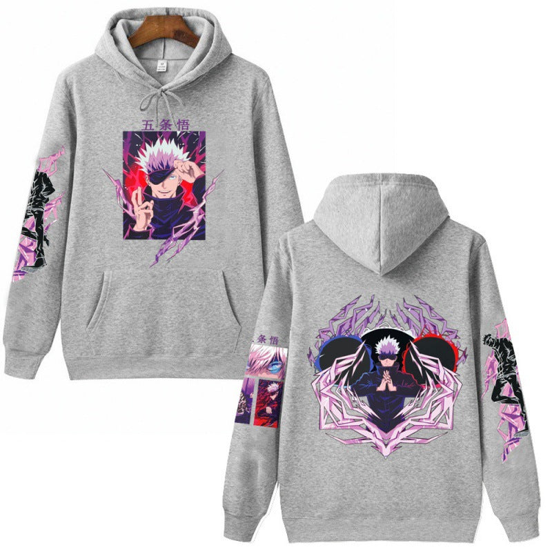 Unisex Anime Gojo Print Loose Hoodie