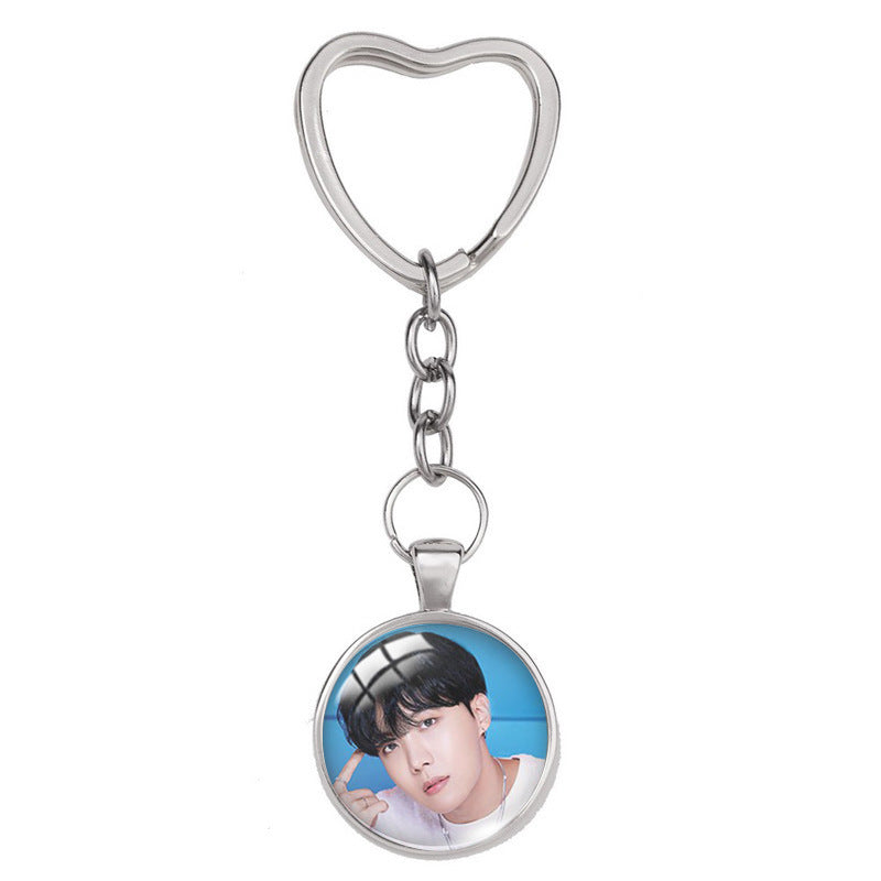 BTS Heart-shaped Keychain Pendant