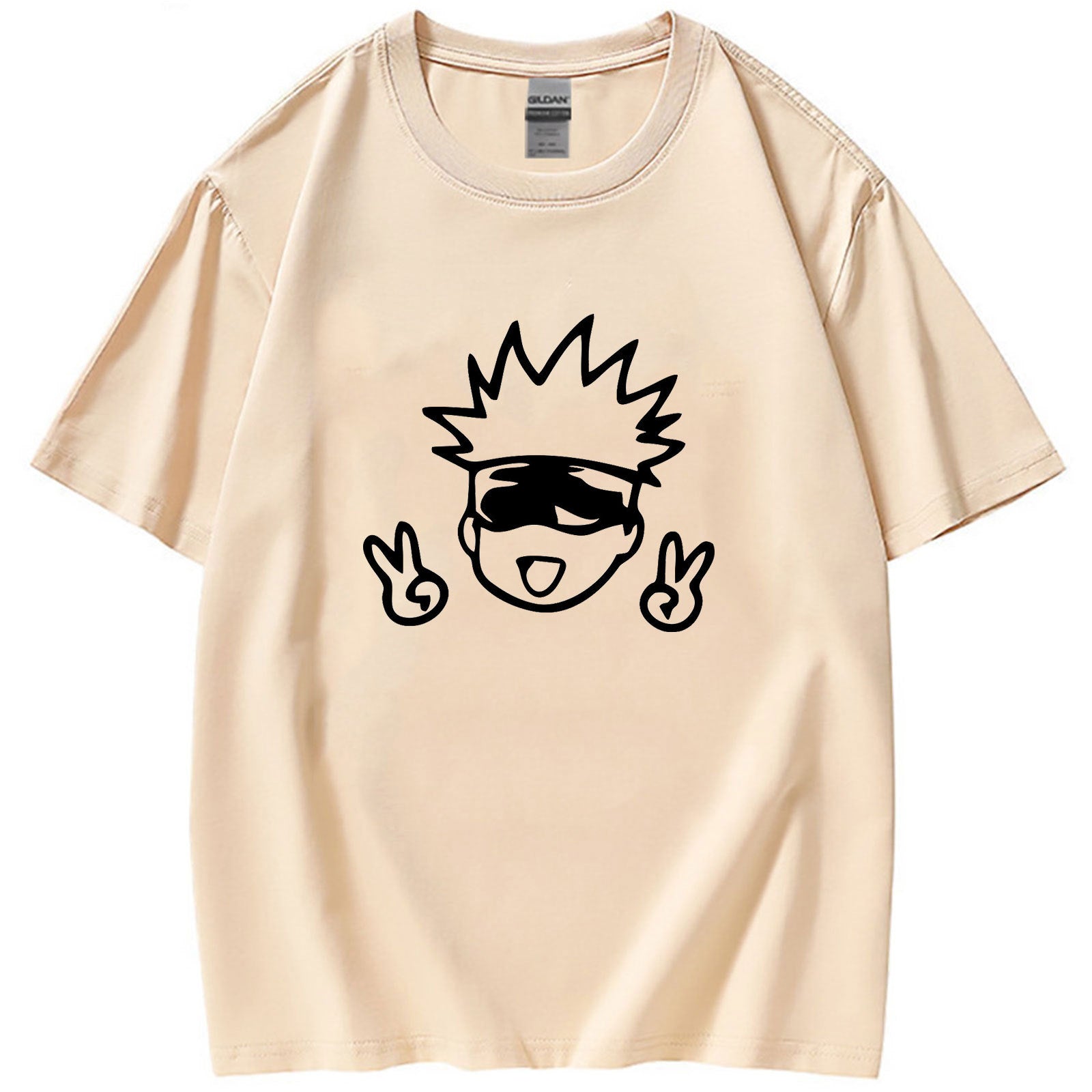 Cute Anime Print Round Neck Summer T-shirt