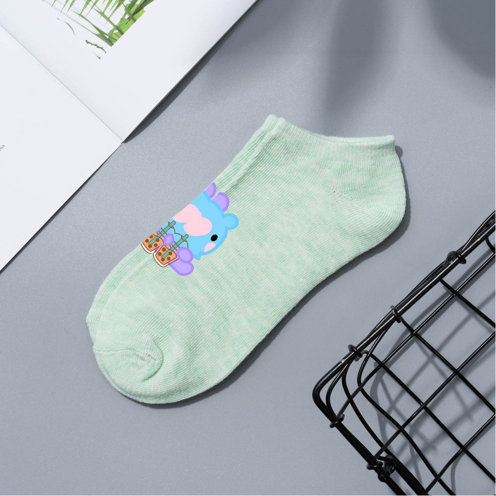 Cute Bts Multi-color Short Boat Socks