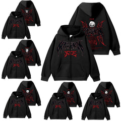 KPOP Dominate Letter Printed Loose Zipper Hoodie
