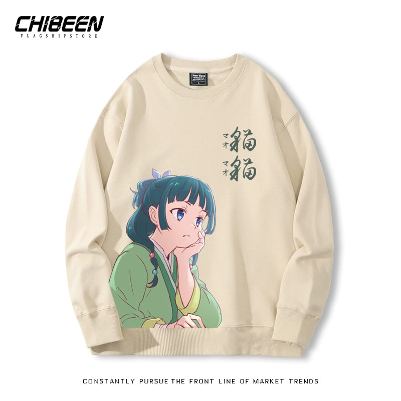 Casual Girls Anime Crew Neck Sweatshirt