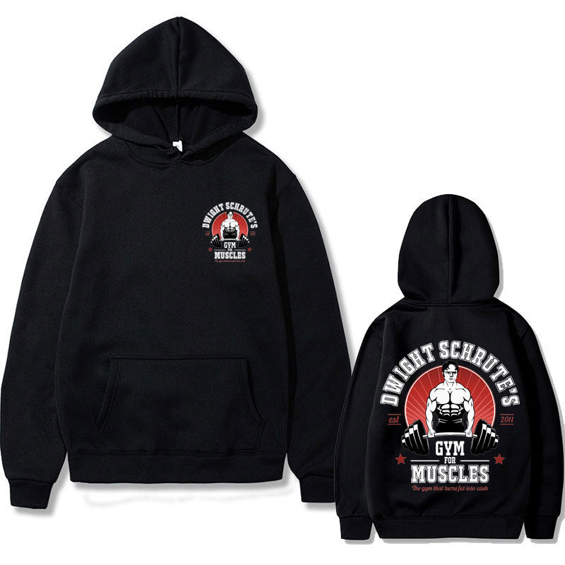 Dwight Schrute Gym for Muscles Print Hoodie
