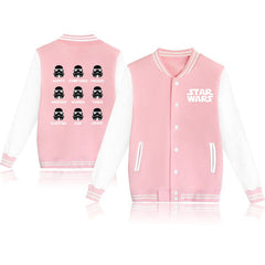 Chic Men's Stormtrooper Printed Baseball Jacket