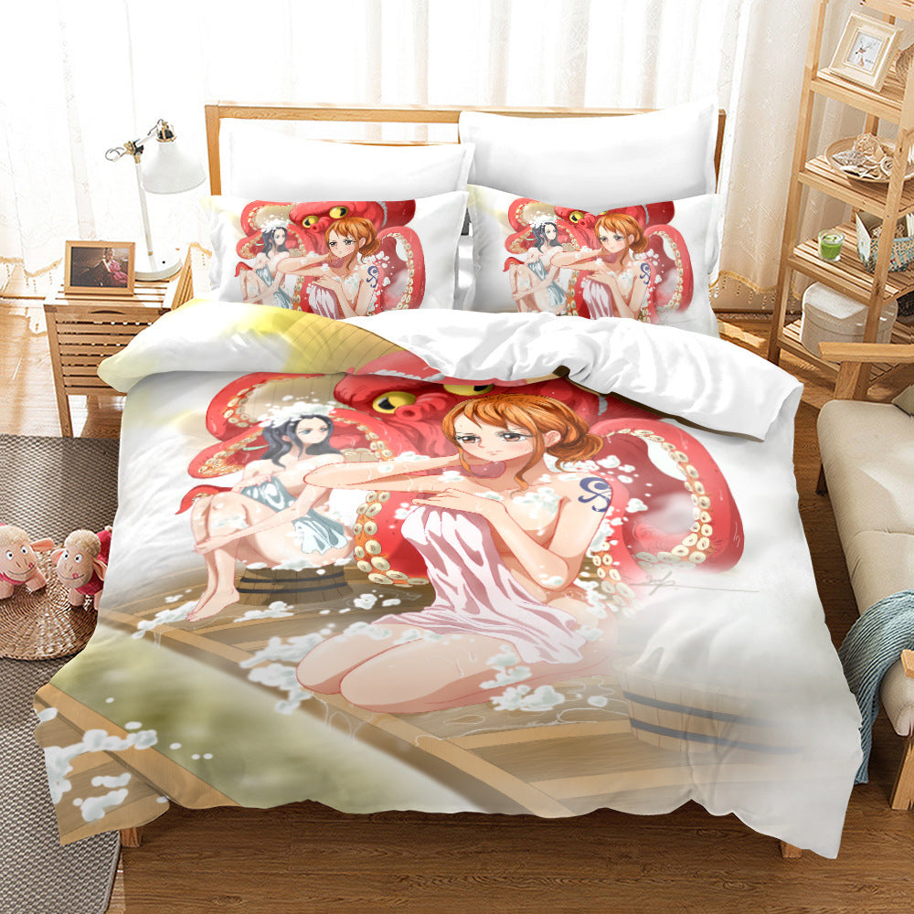 Robin Digital Print Three-piece Bedding Duvet Cover