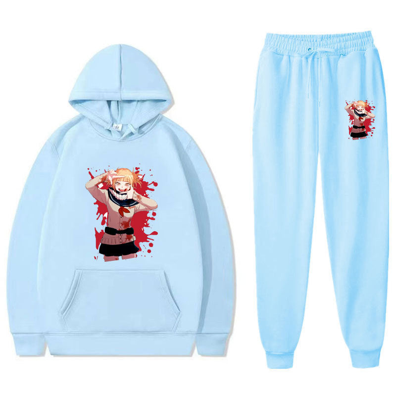 Unisex Casual Anime Graphic Hoodie Sports Pants Suit