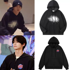 HANJIN Same PLANET EARTH Printed Zipper Hoodie