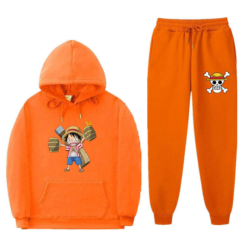 Casual Sports Luffy Graphic Hoodie Pants Tracksuit