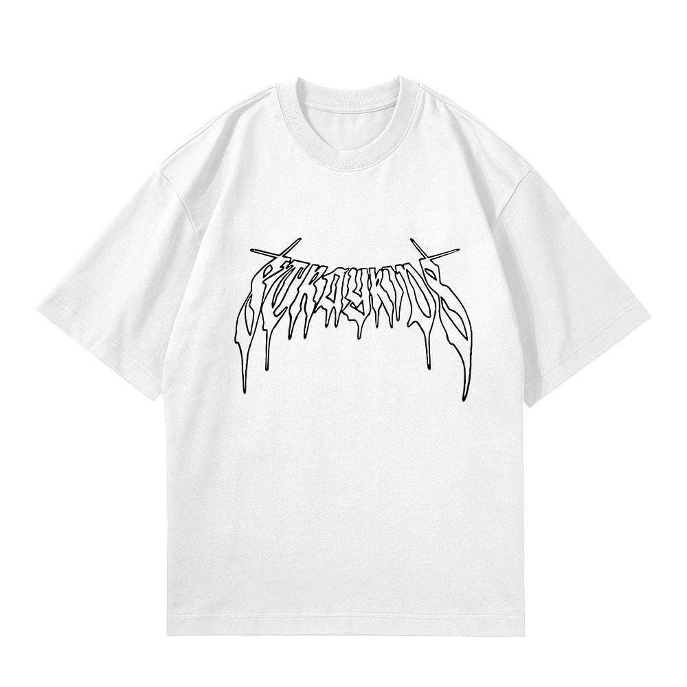 Unisex Kpop Short-sleeved Crew Neck Top
