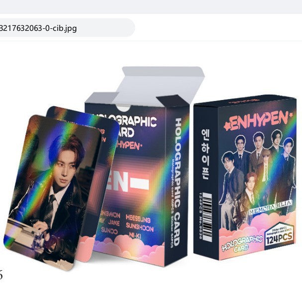 124pcs KPOP Holographic Cards
