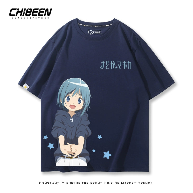 Versatile Anime Print Short-sleeved Top