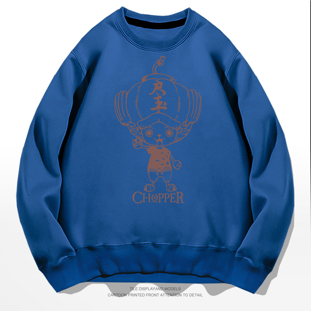 Casual Chopper Pattern Crew Neck Sweatshirt