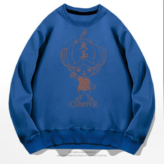 Casual Chopper Pattern Crew Neck Sweatshirt