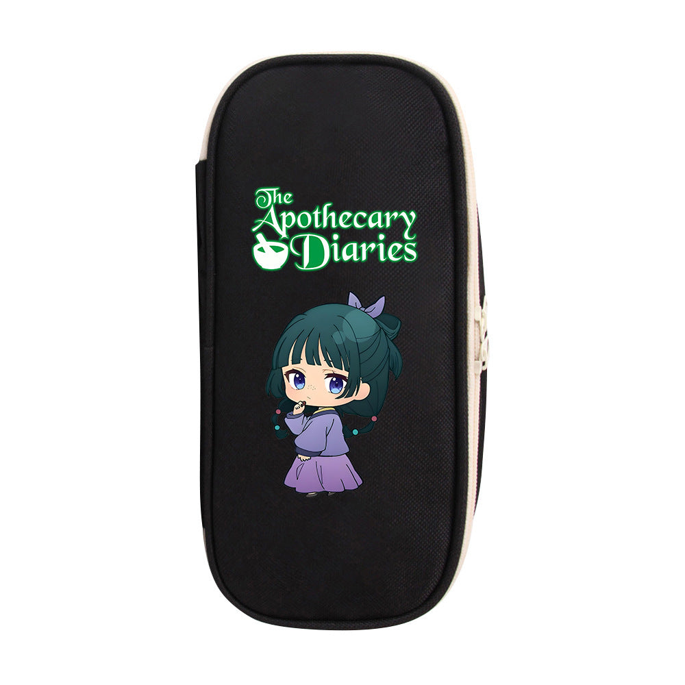Red and Black Anime Zipper Pencil Case