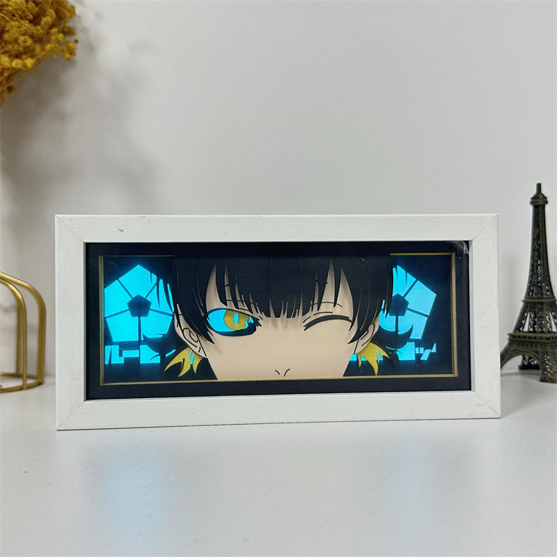 Anime Paper Carving Photo Frame Lamp