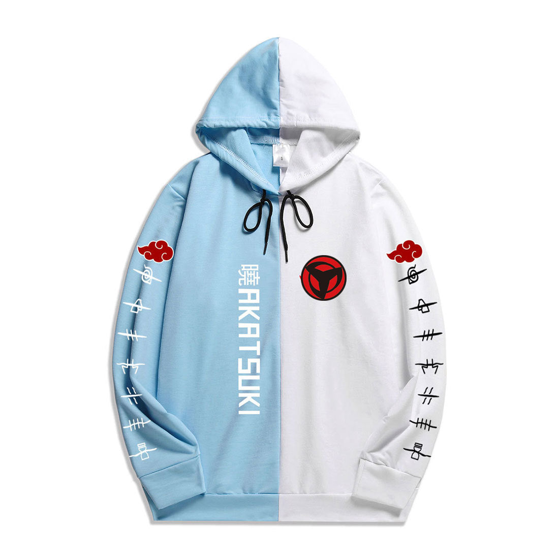 Unisxe Anime Printed Loose Color Block Hoodie