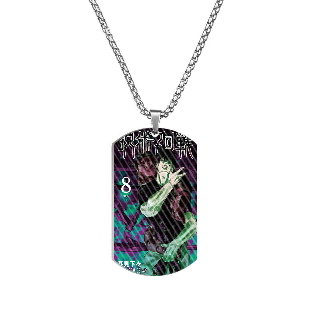 Cool Anime Printed Dog Tag Necklace