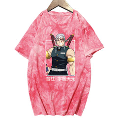 Unisex Trendy Anime Printed Tie-dye Short-sleeved T-shirt