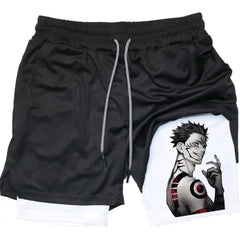 Men's Anime Print Summer Fitness Shorts