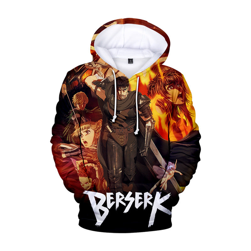 Unisex Anime Digital Printed Pullover Hoodie