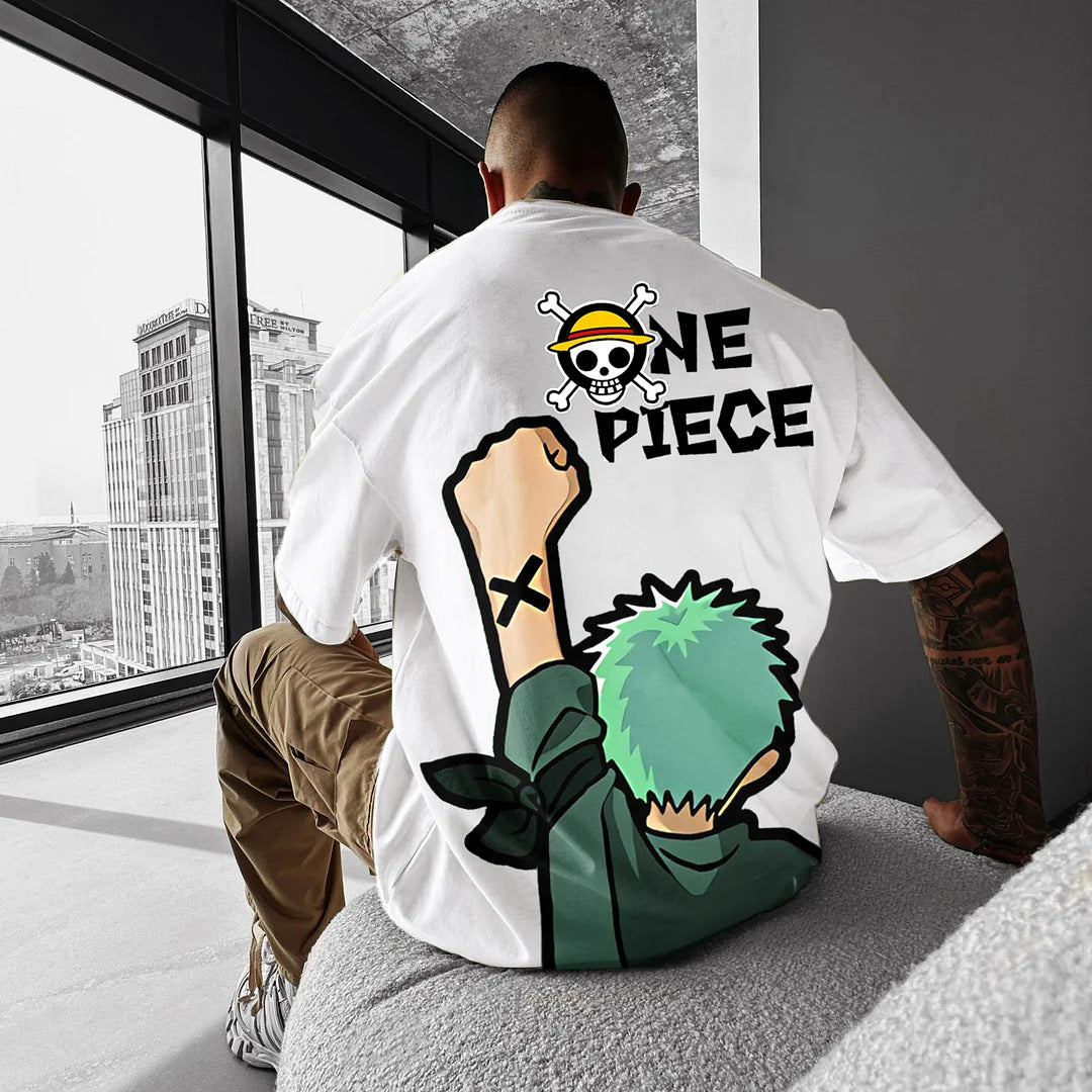 Unisex Luffy Zoro Graphic Short Sleeve T-Shirt