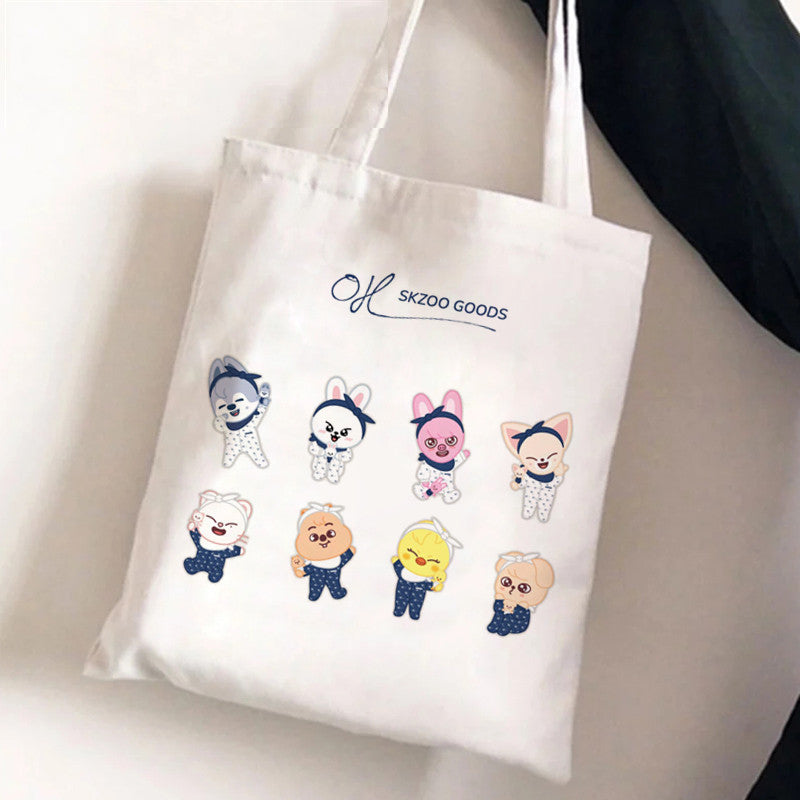 Cute Kpop Pattern Printed One Shoulder Canvas Bag