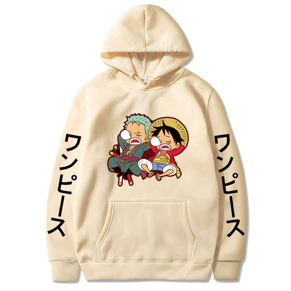 Unisex Luffy Zoro Cartoon Graphic Pullover Hoodie