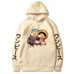 Unisex Luffy Zoro Cartoon Graphic Pullover Hoodie