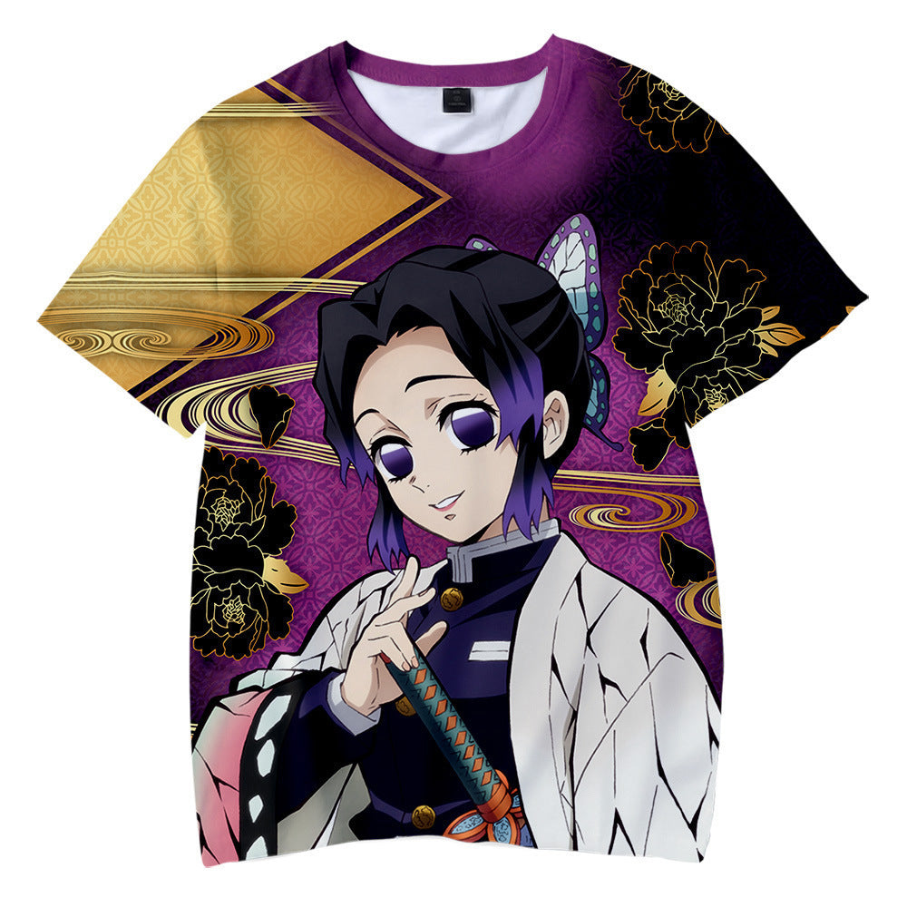 Unisex Anime Digital Print Short-sleeved T-shirt