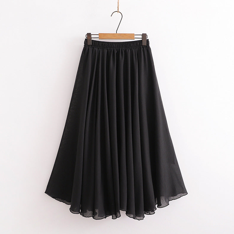 Elegant Irregular A-line Large Elastic Waist Skirt