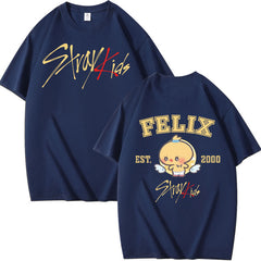 KPOP Logo Print Summer Short-sleeved T-shirt