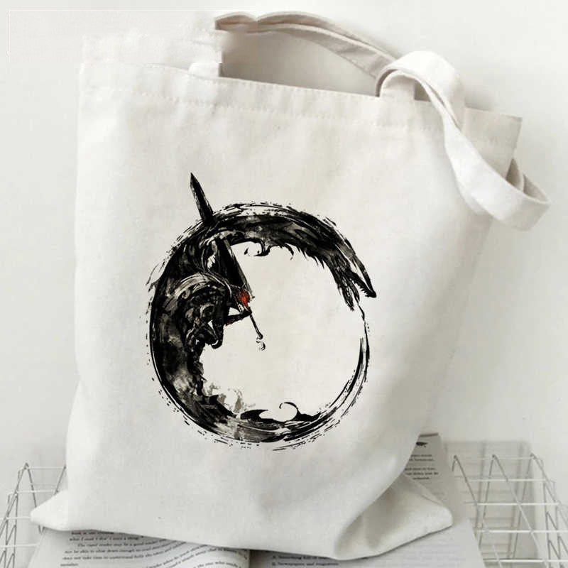 Anime Printed Canvas Shoulder Bag