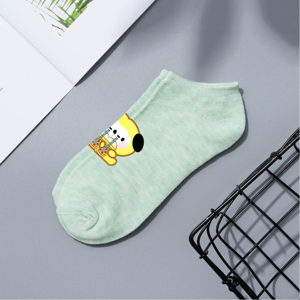 Cute Bts Multi-color Short Boat Socks