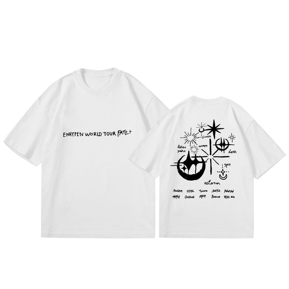 Unisex Kpop Graphic Short-sleeved Top