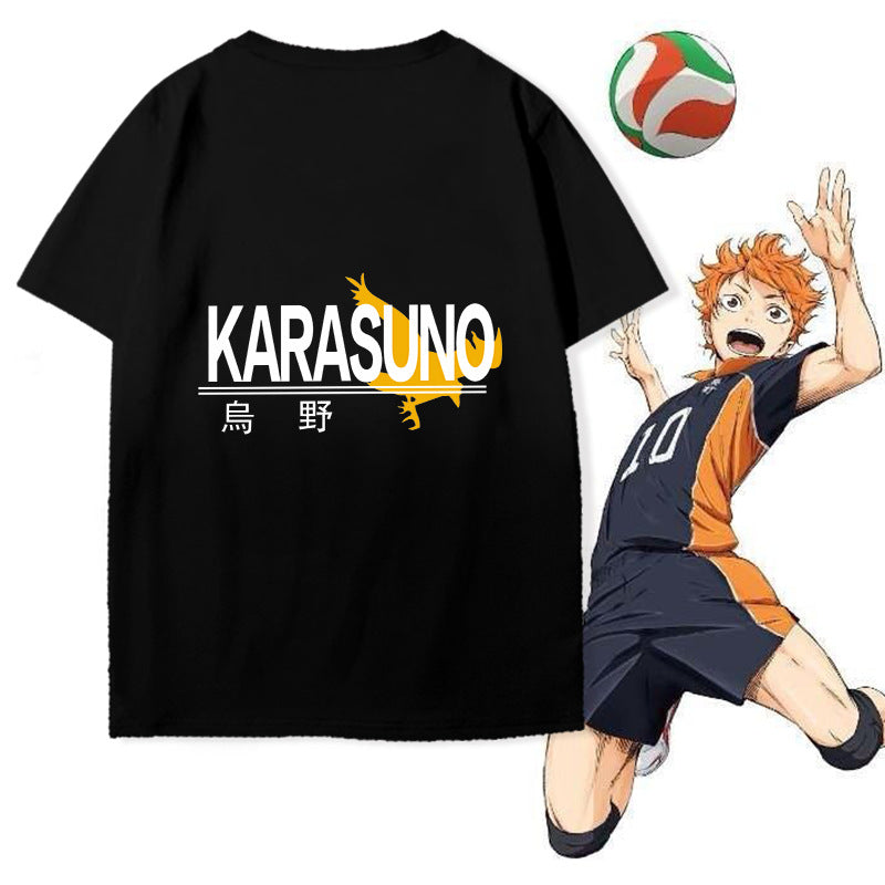 Unisex Karasuno Volleyball Leisure Short Sleeved Cotton T-shirt