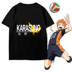 Unisex Karasuno Volleyball Leisure Short Sleeved Cotton T-shirt