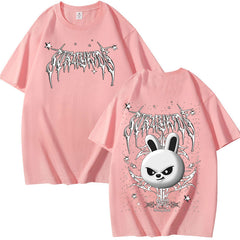 Kpop Evil Cartoon Print Cotton Short-sleeved T-shirt
