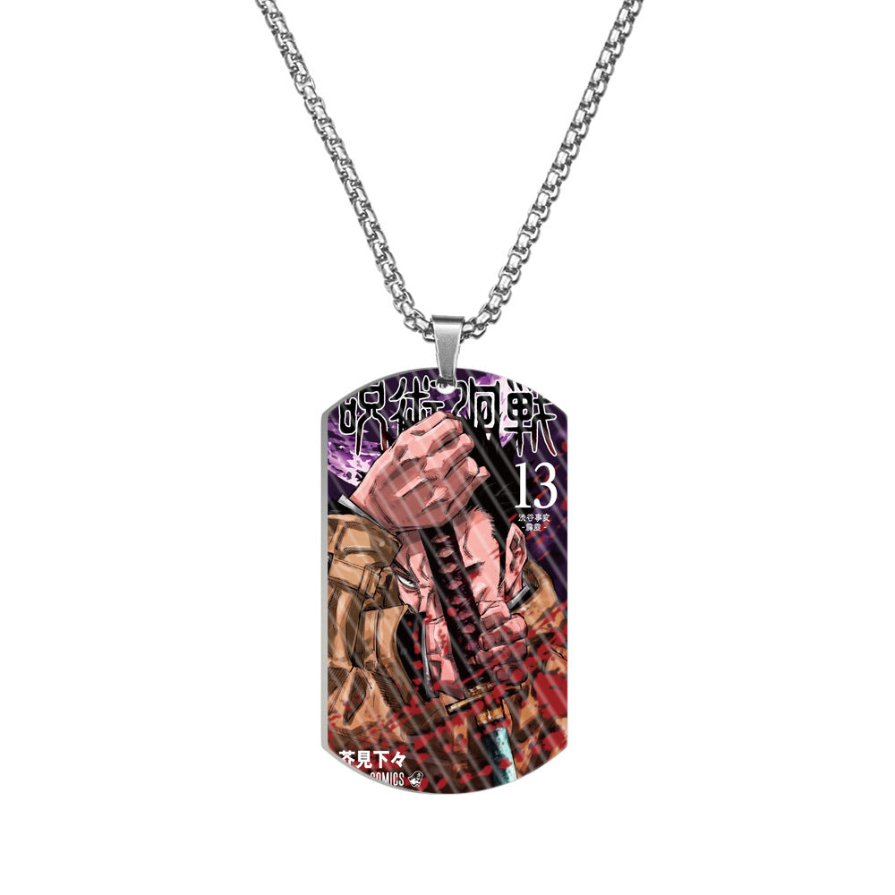 Cool Anime Printed Dog Tag Necklace