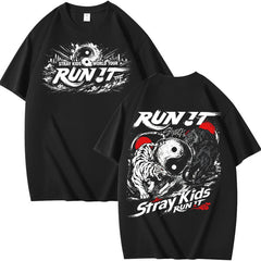 SKZ World Tour Run It Graphic Printed Short Sleeve T-Shirt