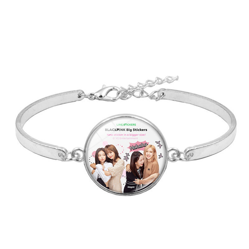 Kpop Round Pendant Bracelet