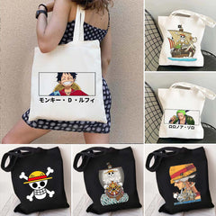 Luffy Printed Canvas Shoulder Tote Bag