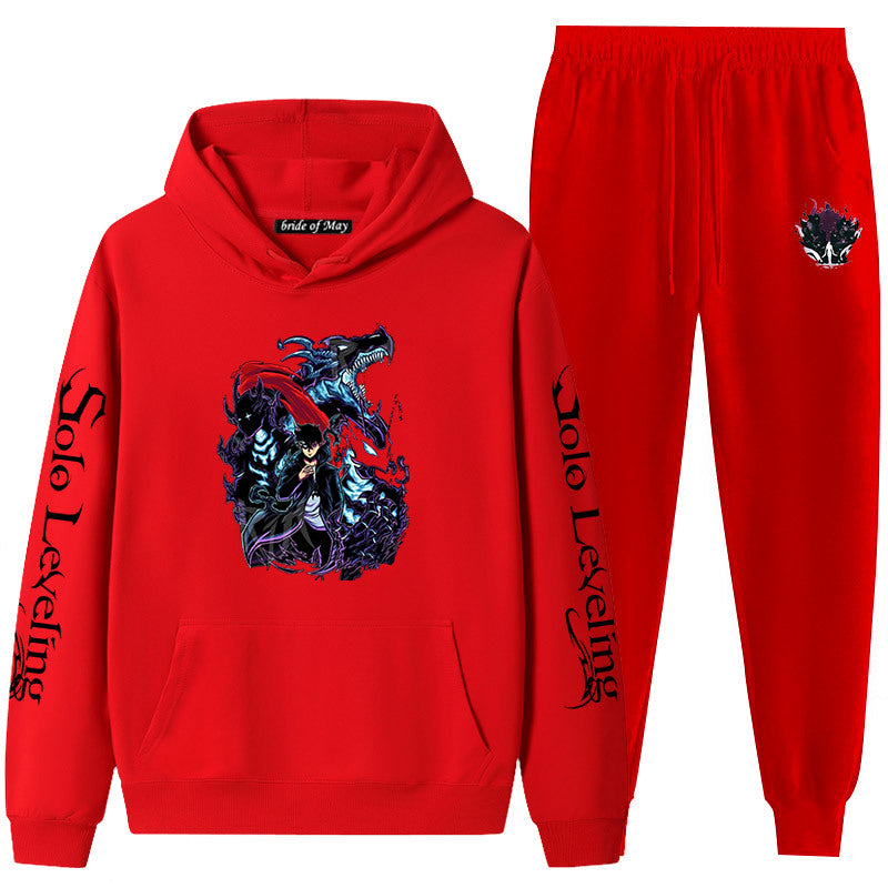 Casual Anime Graphic Hoodie Loose Pants