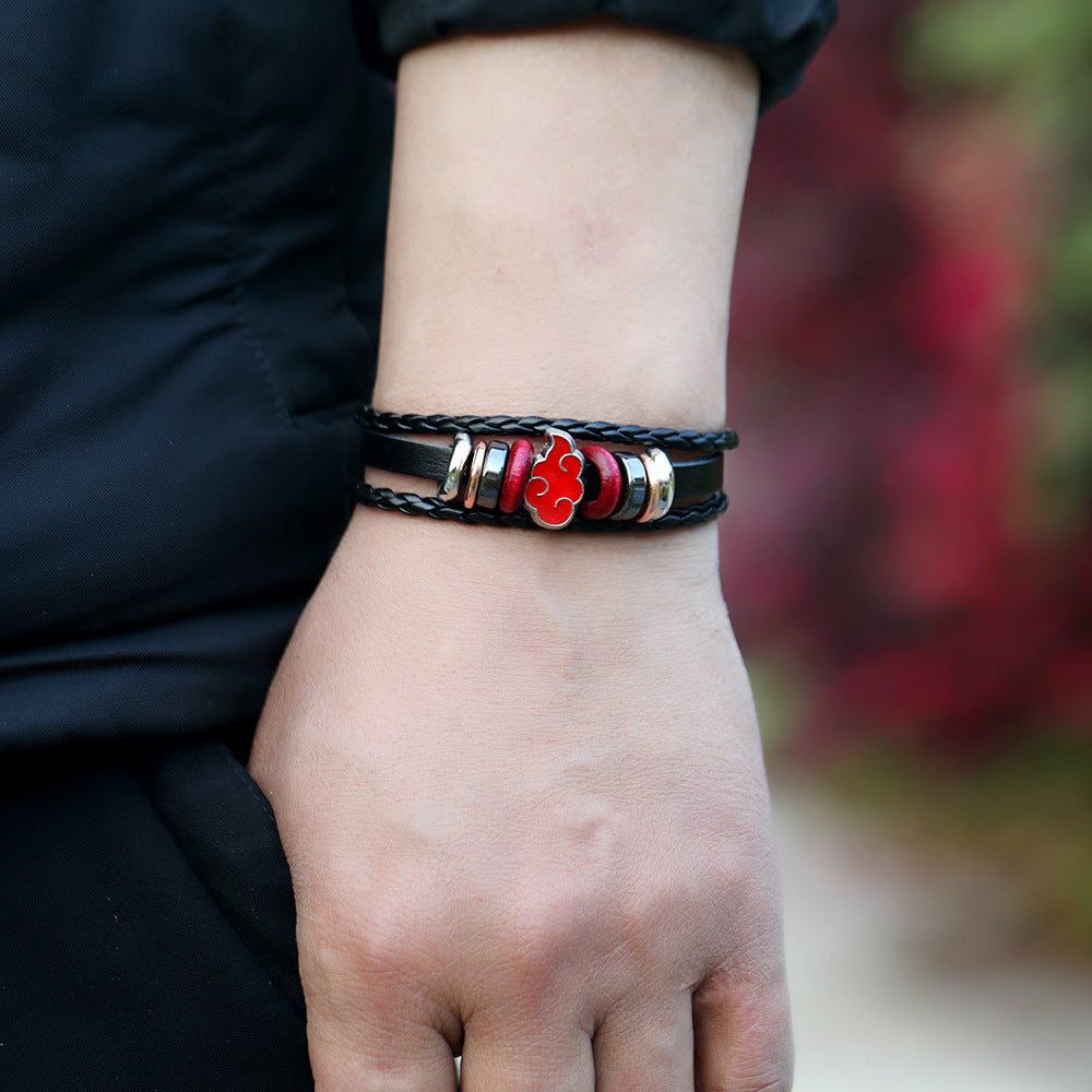 Cool Anime Red Cloud Woven Bracelet