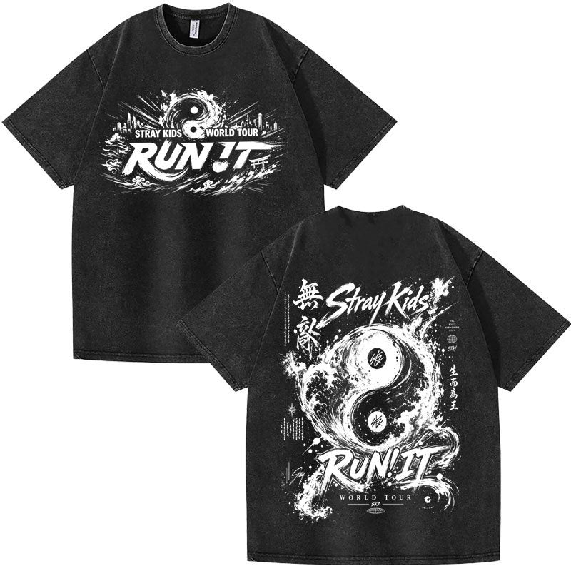 SKZ World Tour Run It LOGO Printed Tee
