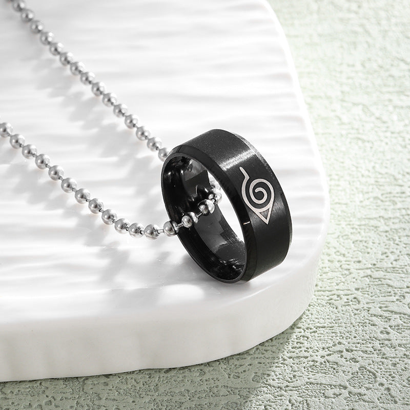 Anime Stainless Steel Ring Necklace