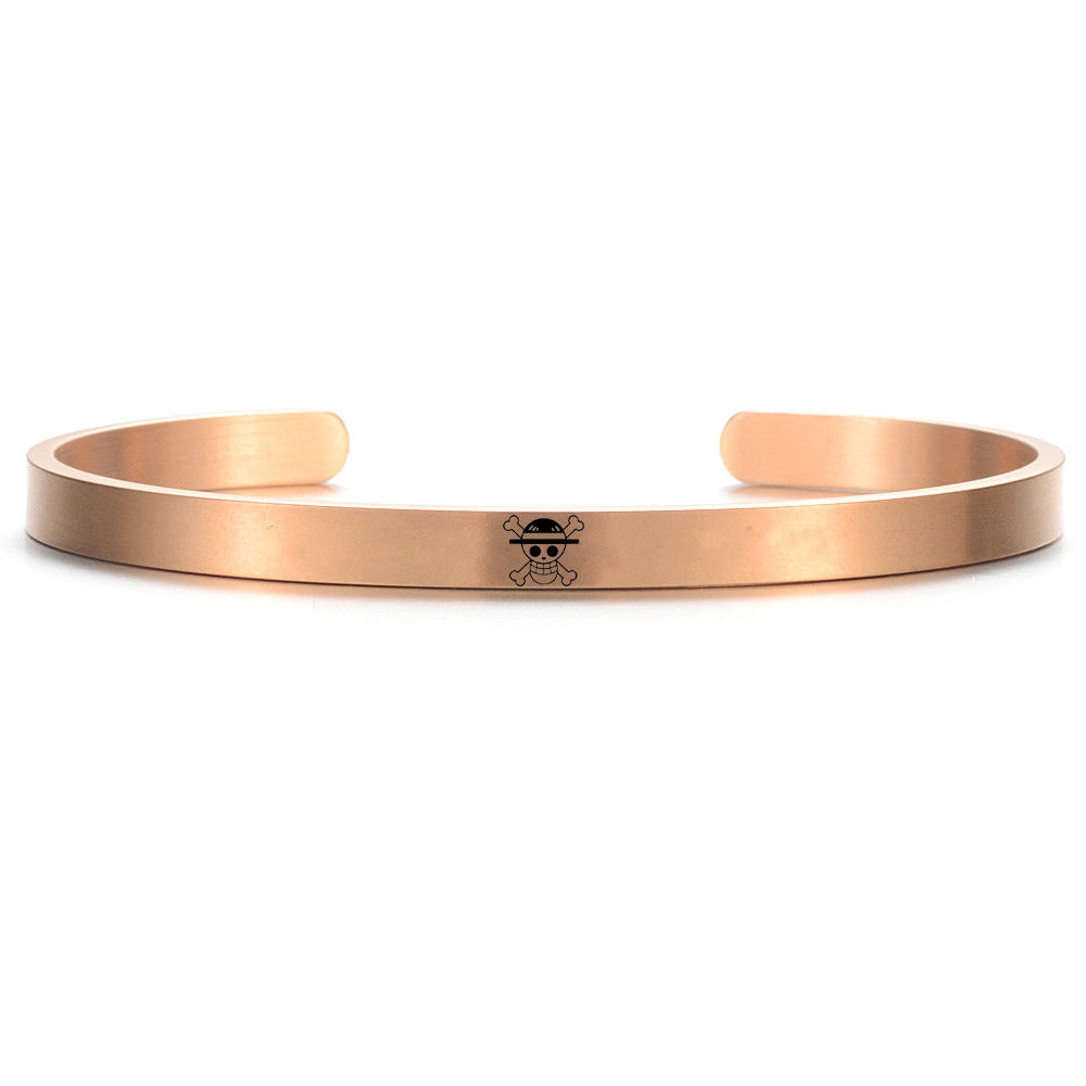 Stainless Steel Luffy Logo Laser Bracelet