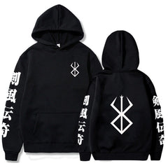 Men's Anime Logo Printed Loose Hoodie