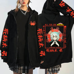 Unisex Anime Printed Zipper Casual Hoodie