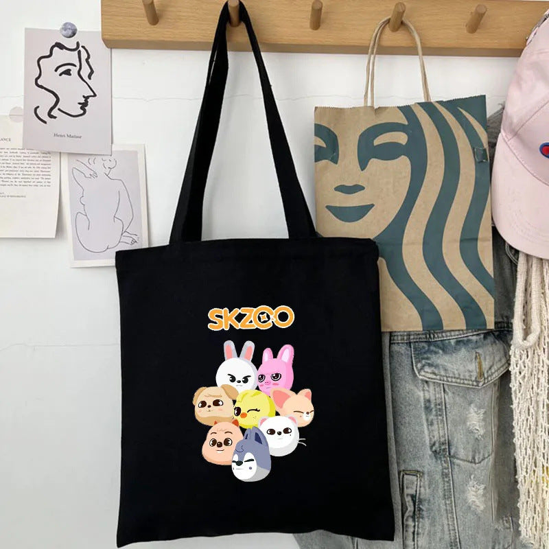 Cute Kpop Printed Canvas Shoulder Bag