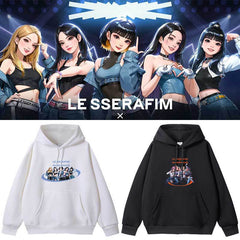 Unisex Kpop Cartoon Printed Casual Hoodie